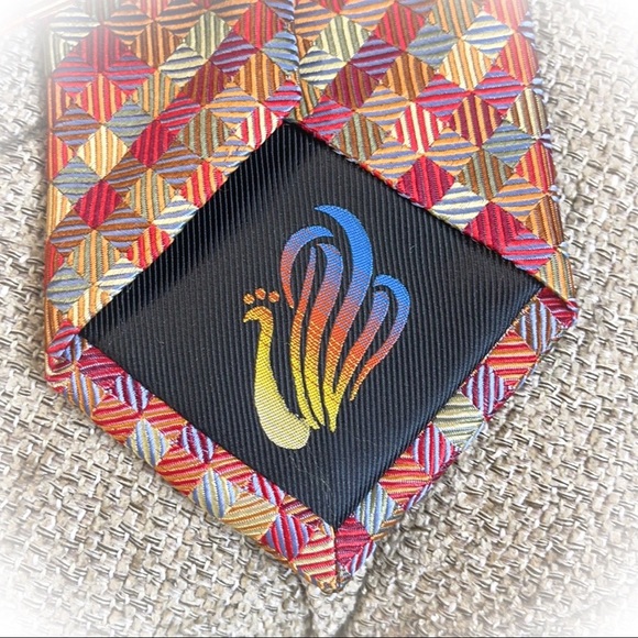 😎Really Stunning Multicolored Peacock Silk Mens Toe😎 - Picture 5 of 10